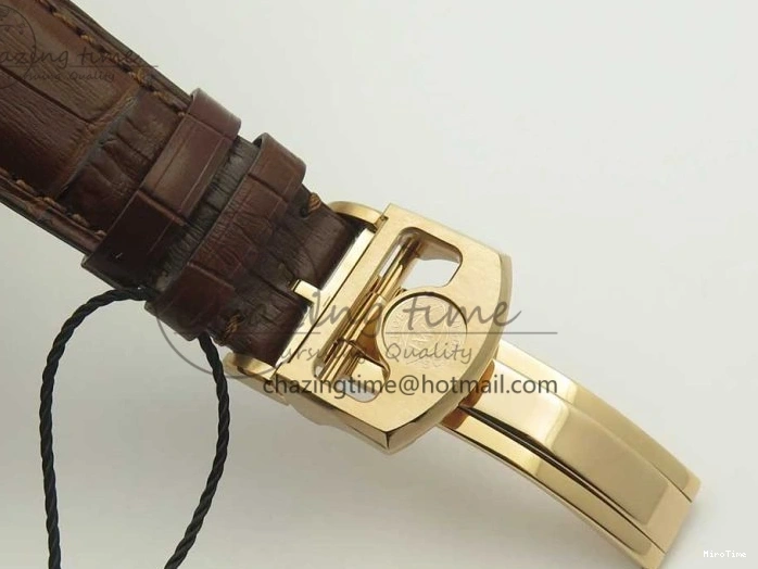 MIROTIME 0211 Portuguese Tourbillon IW504602 RG ZF Best Edition White Dial on Brown Leather Strap Stretchable 7178